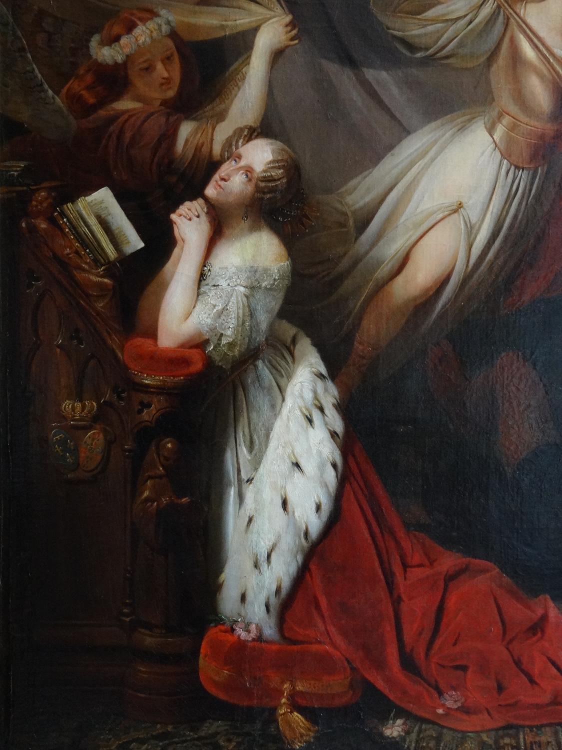 Tableau d'Eugène Romain Van Maldeghem - " La prière de Marie-Amélie "