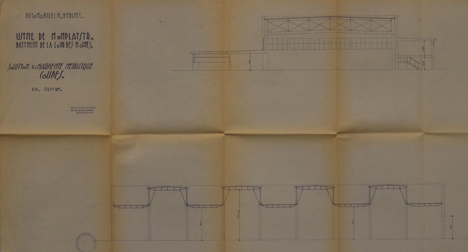 Plan usine Berliet Monplaisir Lyon 8e en 1953 (ACL 348W/35)