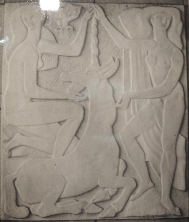 Ensemble de 4 reliefs semi-méplat : La Danse ; la Coquetterie ; la Tendresse ; la Pureté