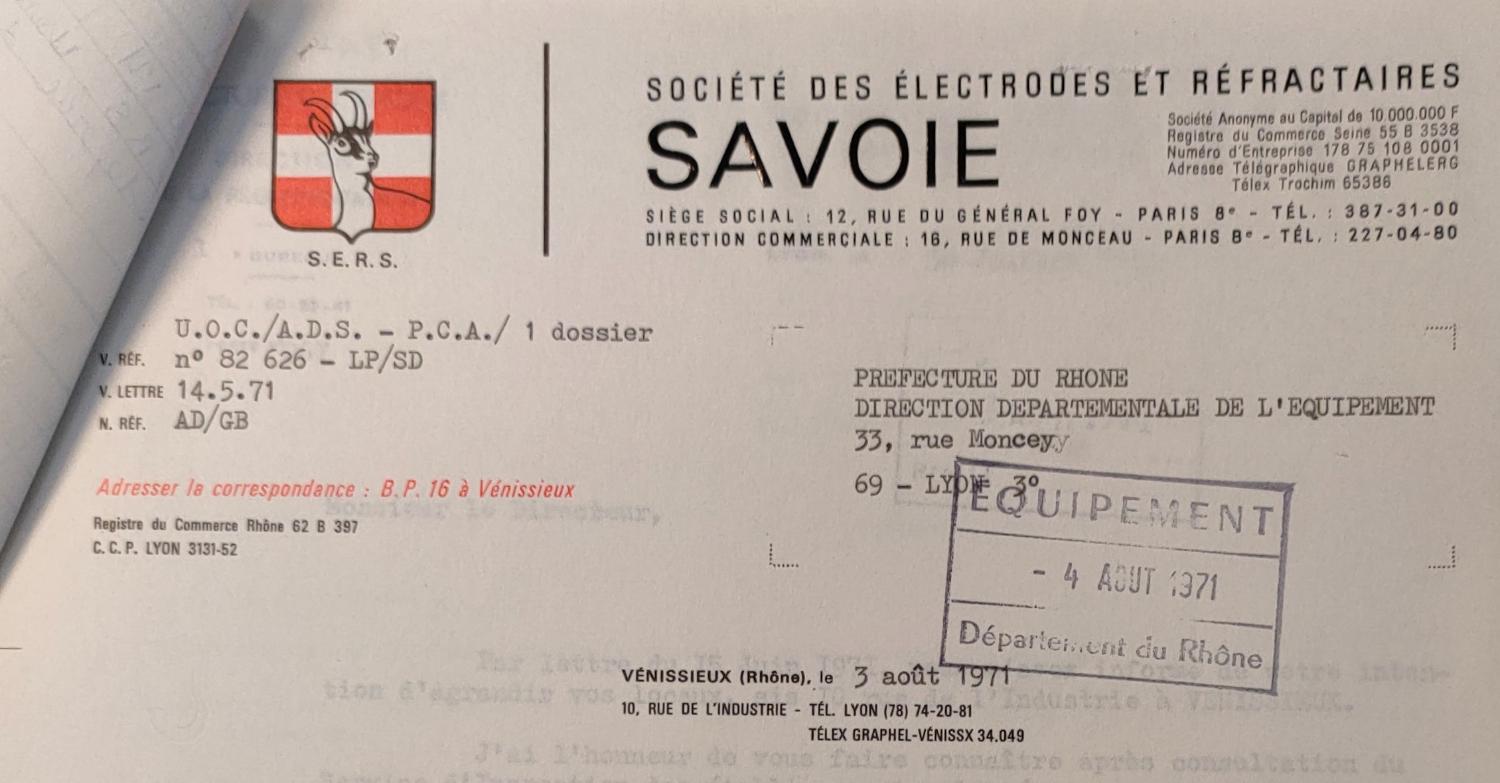Société Française des Electrodes - Puis Société des Electrodes et Réfractaires Savoie et Carbone Savoie - Actuellement Saint-Gobain Savoie Réfractaires et Tokai Cobex Savoie