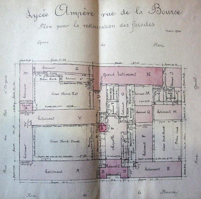 Pensionnat du collège de la Trinité, actuellement collège Ampère et centre de formation dit GRETA Ampère