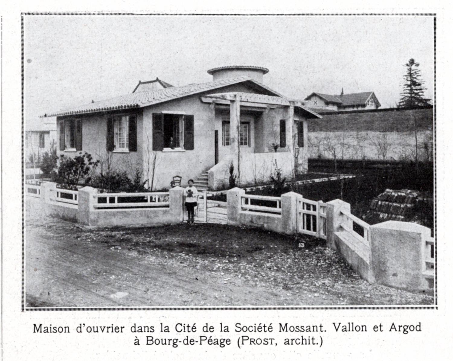 cité ouvrière de la chapellerie Mossant, Vallon et Argod