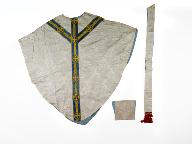 chasuble, étole, bourse de corporal : ornement blanc