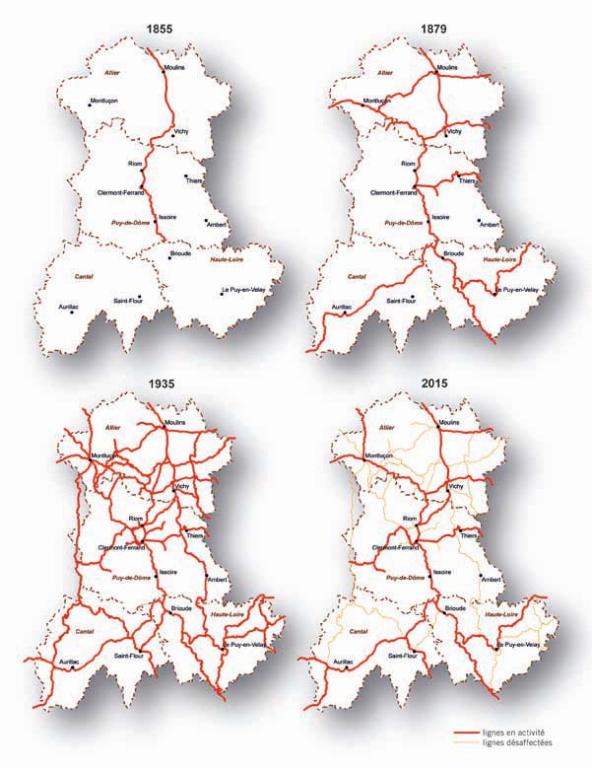 Le réseau ferré en Auvergne