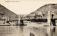 Pont routier du Pouzin, puis passerelle provisoire, puis pont suspendu du Pouzin