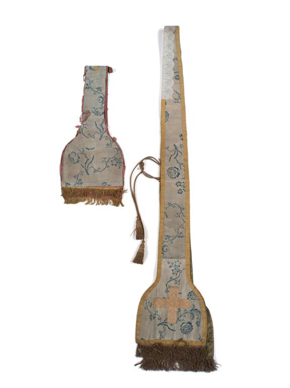 chasuble, étole, manipule, : ornement blanc n°2