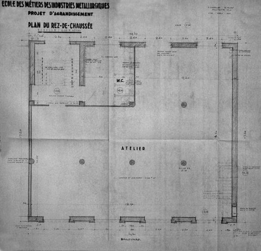Ecole de métiers des industries métallurgiques et atelier-école, puis lycée technique des industries métallurgiques et lycée d'enseignement professionnel, actuellement lycée Hector-Guimard - Lycée des Métiers, Transformations des matériaux
