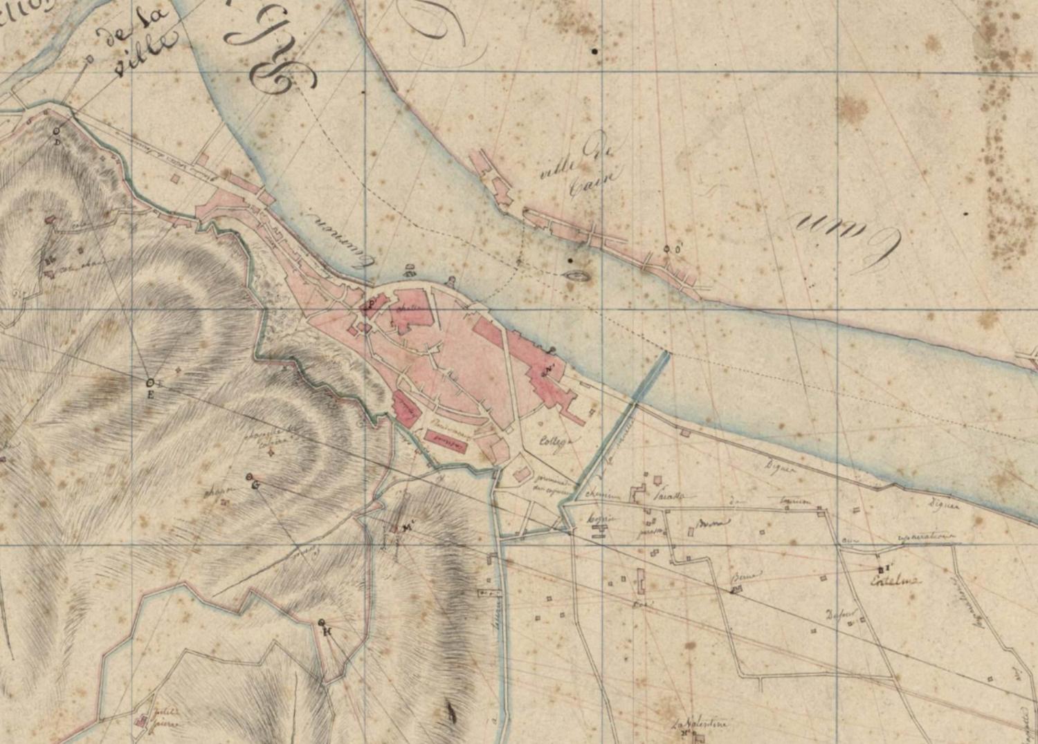 Plan cadastral de Tournon, 1819 (détail)