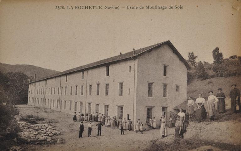 Battoir et clouterie Melan puis moulin à farine dit Meule Perrin puis filature de soie Rey puis usine de moulinage de la Société anonyme des moulinages de soie de la Rochette actuellement logement