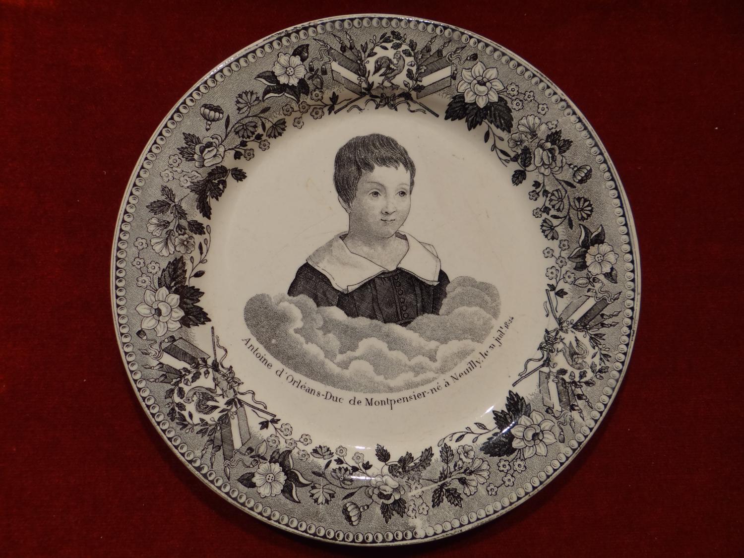 assiette : portrait d'Antoine d'Orléans duc de Montpensier