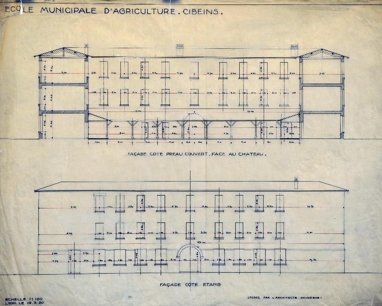 Château de Cibeins ; école d'agriculture, puis lycée agricole d'Etat Edouard-Herriot, dit lycée de Cibeins