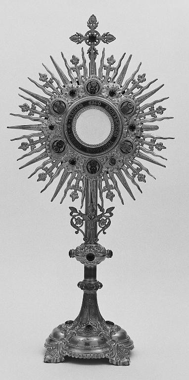 ostensoir (ostensoir-monstrance) : ostensoir-soleil, style Moyen Age