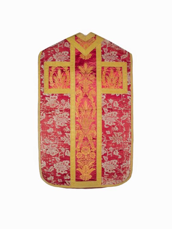 chasuble, étole, manipule, voile de calice : ornement rouge n°5