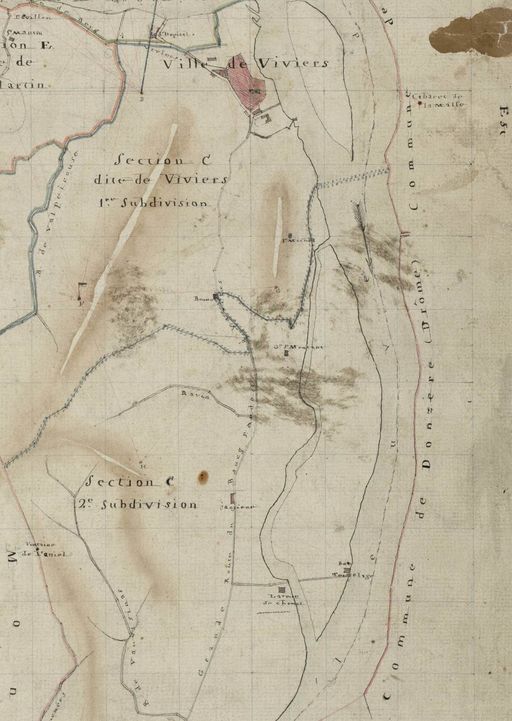 Bac à traille du Robinet ou bac à traille de Donzère (disparu) ; pile (vestiges)