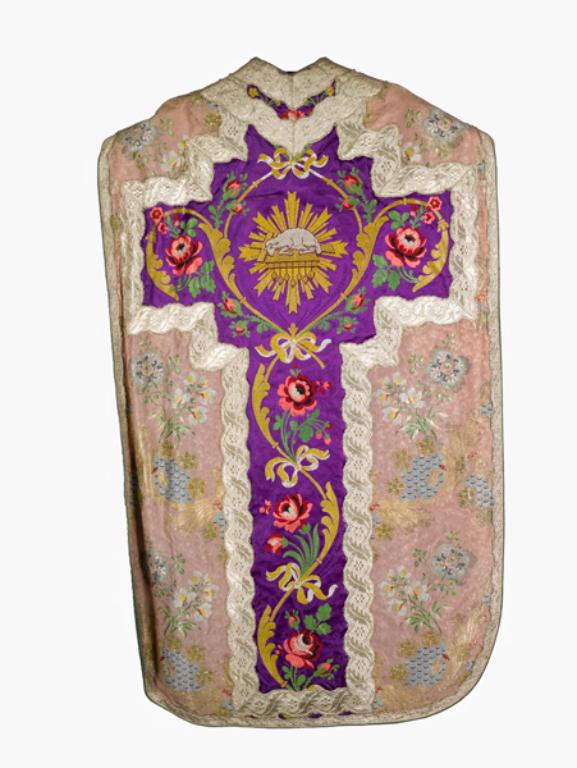 chasuble, étole, voile de calice : ornement rose