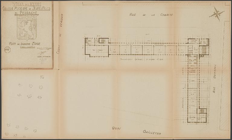 Plan du 2e étage, par E. Payen, 1954 (AC Lyon, 838 WP 001)