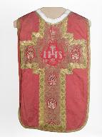 chasuble, étole, manipule, voile de calice, bourse de corporal : ornement rouge