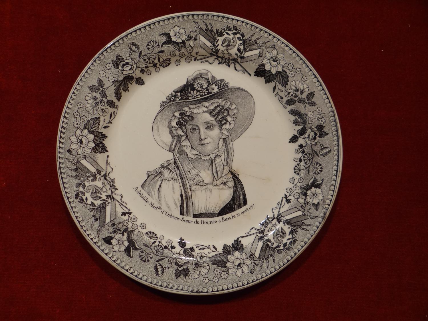 assiette : portrait d'Adélaïde d'Orléans n°2