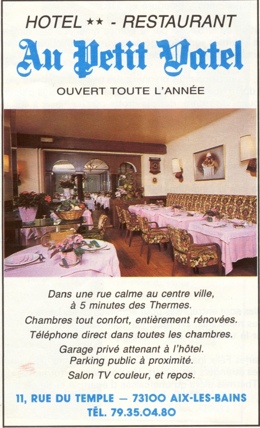 Immeuble, puis hôtel de voyageurs, Le petit Vatel