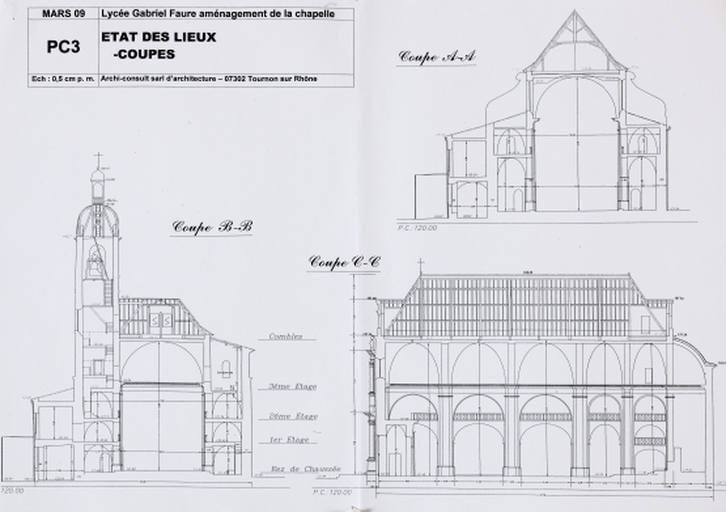 Église du collège des jésuites de Tournon, actuellement chapelle du lycée Gabriel-Faure