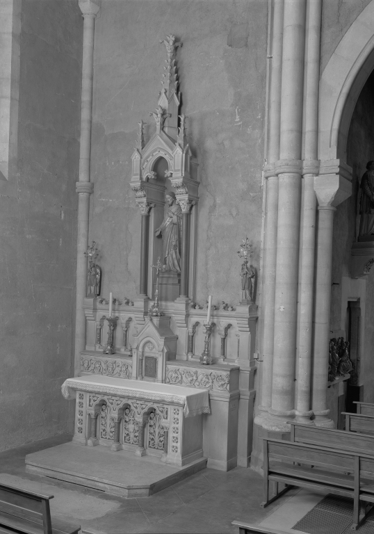 Autel secondaire du Sacré-Coeur : autel, tabernacle, retable architecturé