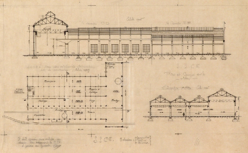 Ateliers de fabrication, Anciennes halles