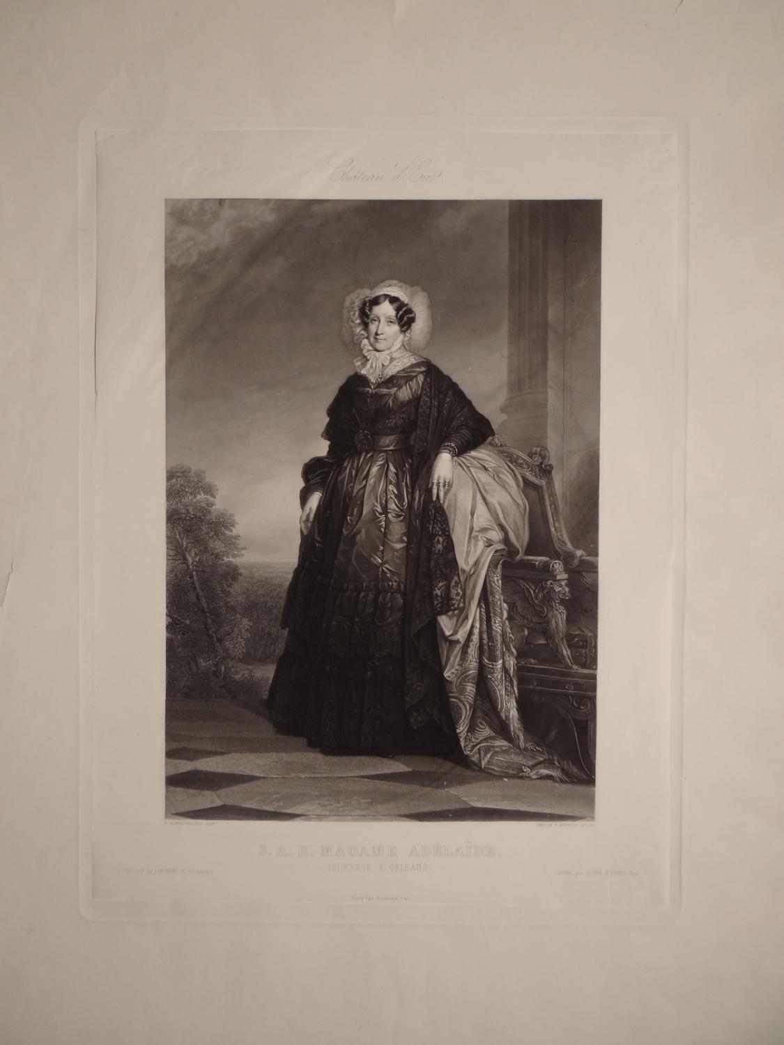 Lithographie de Joseph Skelton et James Hopwood - " Portrait d'Adélaïde d'Orléans "