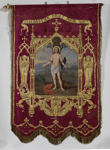 Bannière de procession de saint Sébastien et saint Roch (n°1)