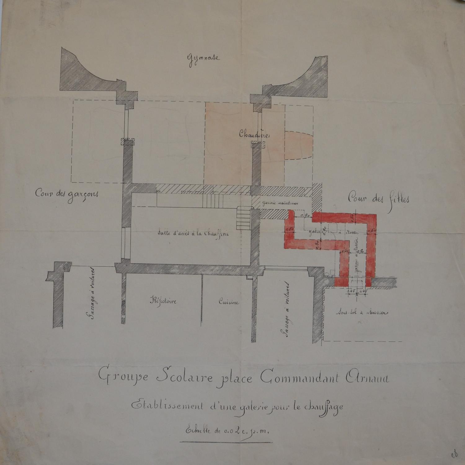 Plans du groupe scolaire Commandant Arnaud Lyon 4e, 1883 ( (ACL 413W/13)