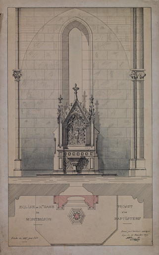Fonts baptismaux (n°2), retable des fonts baptismaux