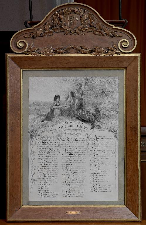 Tableau commémoratif des morts : Lycée de Tournon / Morts pour la patrie