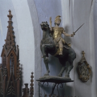 Groupe sculpté : statue équestre de saint Maurice