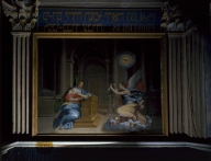Ensemble des deux tableaux de l'oratoire de la chapelle : l'Esprit fécondant les eaux, l'Annonciation
