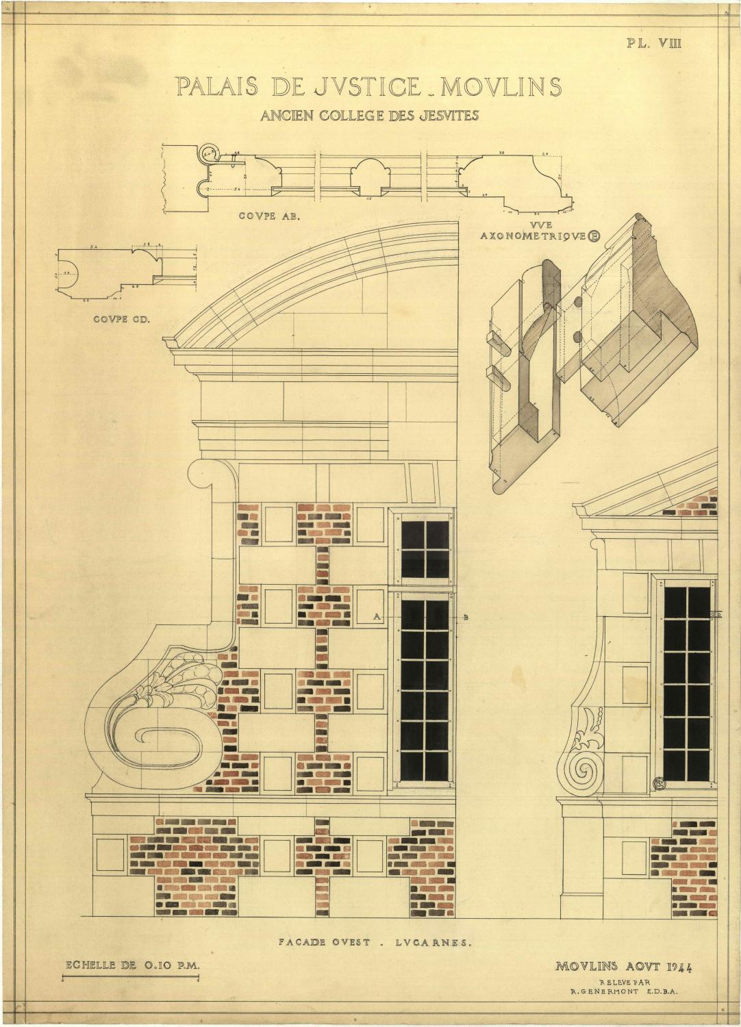 Collège de jésuites dit collège Sainte-Marie, puis école centrale, actuellement palais de justice