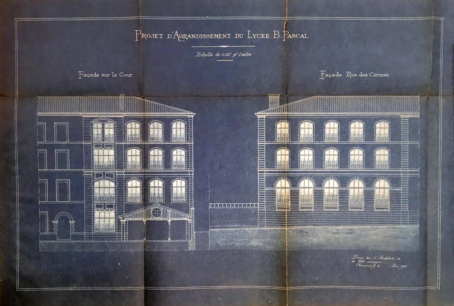 Collège des jésuites de Clermont dit collège royal ou Grand collège ; institut national ; école centrale ; lycée ; collège royal ; lycée impérial ; lycée de garçons dit lycée Blaise-Pascal ; centre culturel Blaise-Pascal et conservatoire Emmanuel-Chabrier