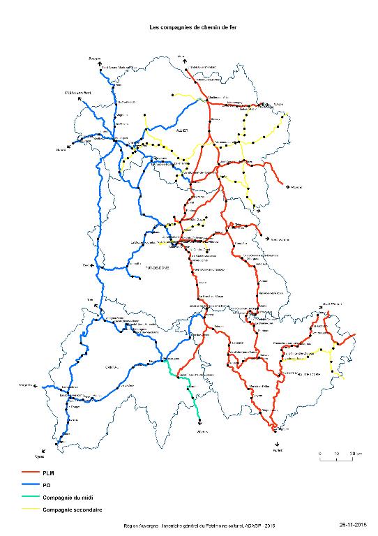 Le réseau ferré en Auvergne
