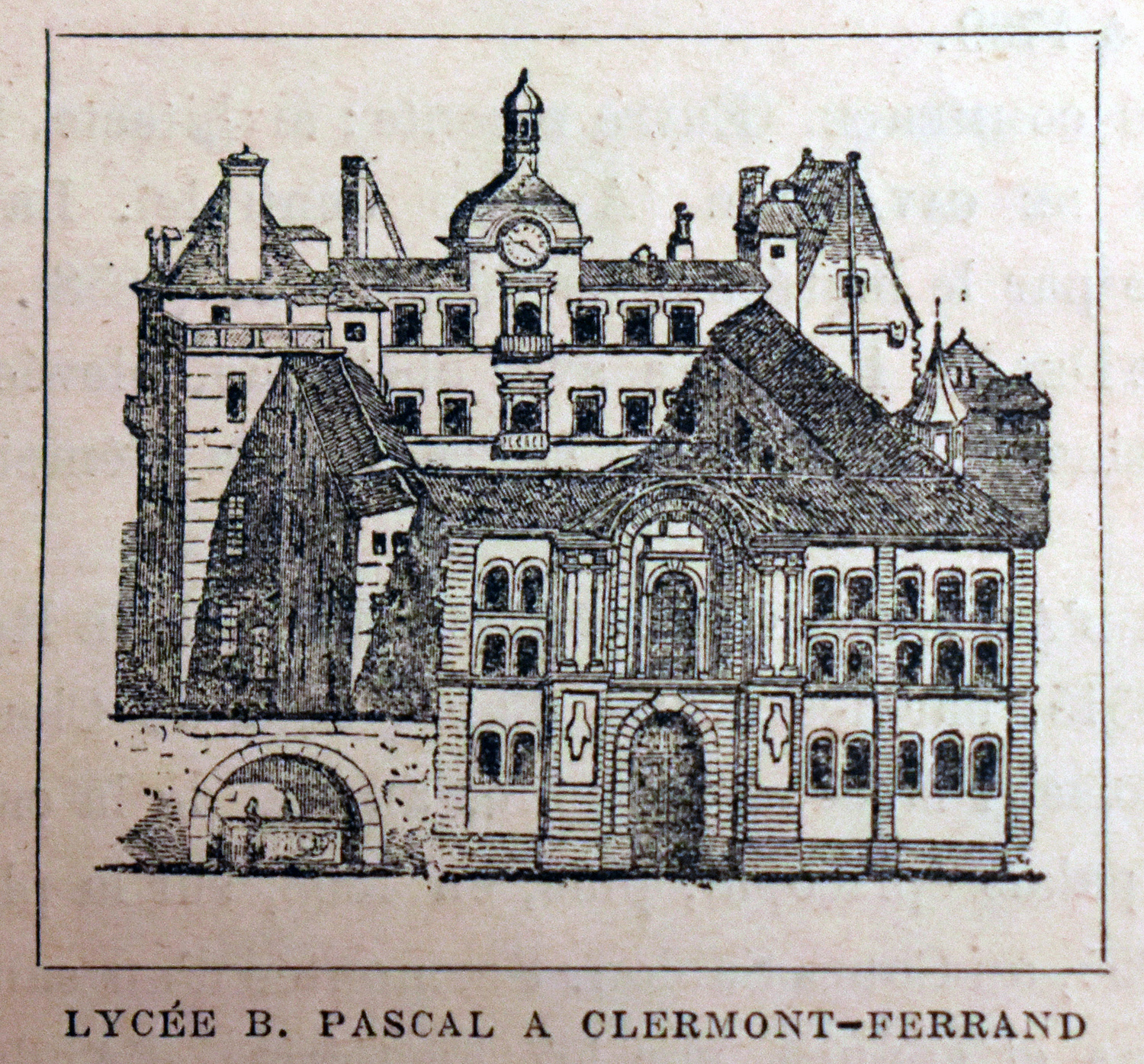 Le lycée avant son agrandissement au début du 20e s., gravure par A. Tardieu, 1886