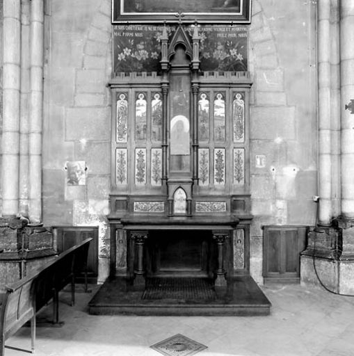 Paire d'autels-tabernacles-retables : Le martyre de sainte Blandine, l'apparition de la Vierge à saint Antoine de Padoue, le miracle de la mule (autels secondaires)