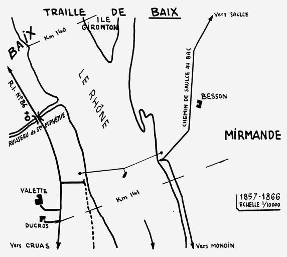 Bac, puis bac à traille de Baix ou bac à traille de Saulce (disparu)