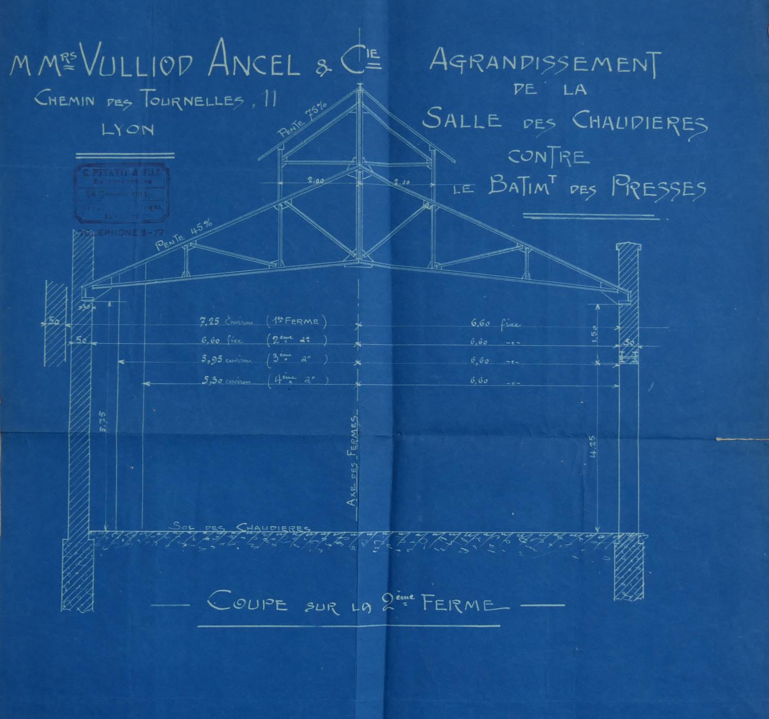 Usine de teinturerie Vulliod-Ancel, école Charles de Foucauld et jardin public de Sisley