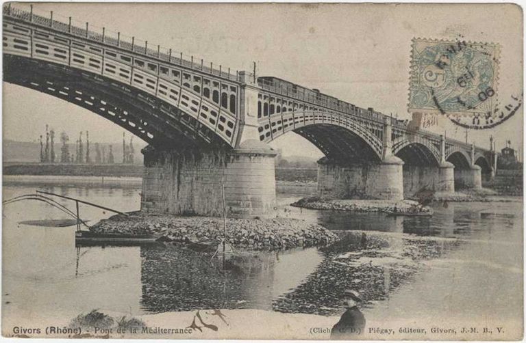 Pont ferroviaire dit viaduc de la Méditerranée, ou dit viaduc de Chasse ou dit viaduc de Givors, actuellement pont ferrovière en arc