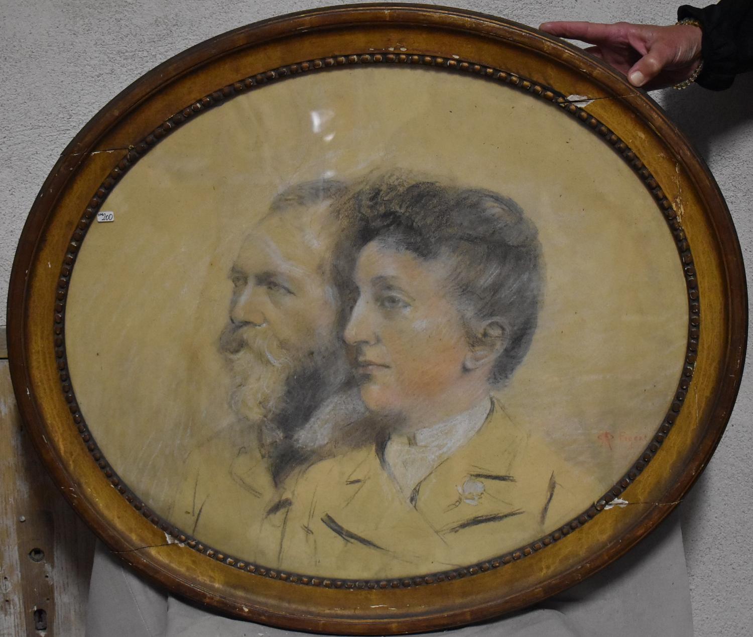 Dessin - Portrait du comte et de la comtesse de Paris