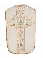 chasuble, étole, manipule, bourse de corporal : ornement blanc n°2