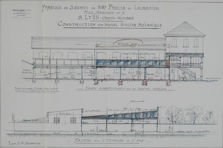 Tissage dit Lamy A., Giraud A. puis Gauthier et Prelle puis Prelle et Laumonier puis Prelle et Cie fabricant de soierie