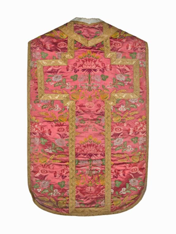 chasuble, étole, manipule, voile de calice : ornement rose