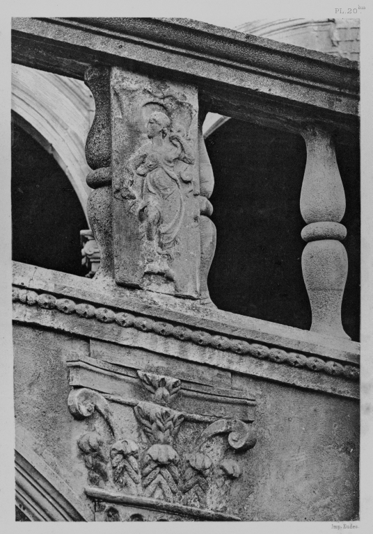 Ensemble des bas-reliefs de la balustrade de la rampe du corps de galerie