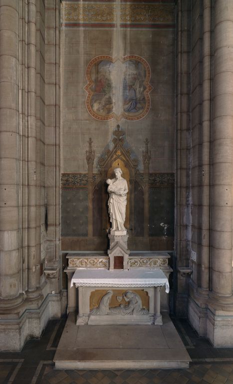 Autel de saint Joseph (autel secondaire), peinture monumentale : L'Atelier de Nazareth