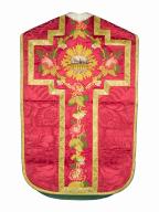 chasuble, étole, manipule, bourse de corporal, ornement rouge