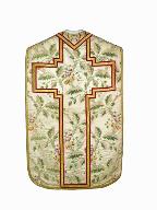 chasuble, étole, manipule, bourse de corporal : ornement blanc n°7