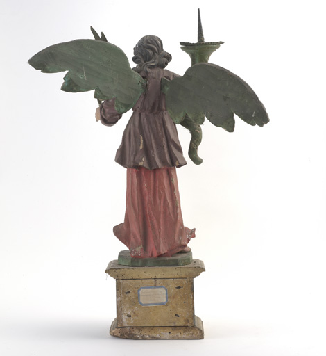 Ensemble de 2 statuettes en pendant : anges cérophéraires